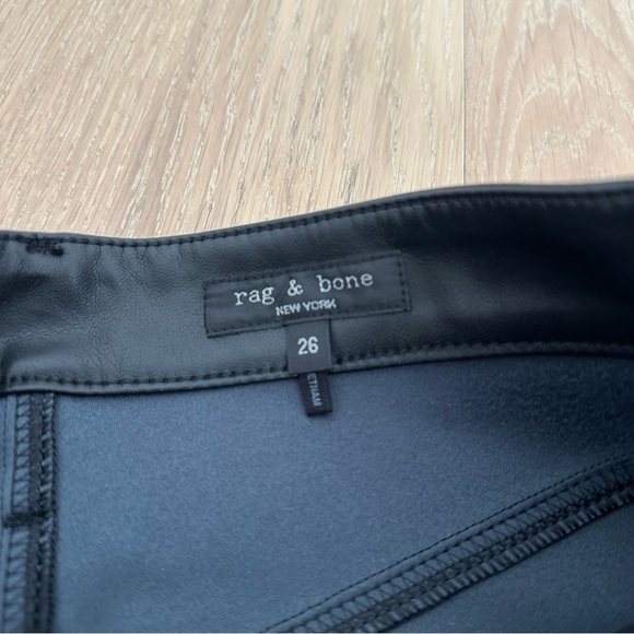 Rag & Bone Sofie Faux Leather Pant Wide Leg High Rise Vintage Stretch Jean 26 - Picture 8 of 16